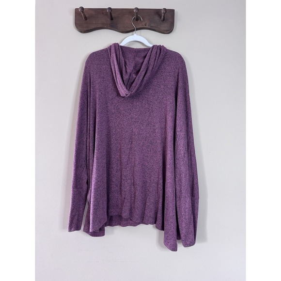 Andree By Unit Oversized Sweater Slouchy Long Sleeve Hoodie Brick Red 2x - Picture 2 of 6